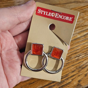 Style Encore Contemporary Modern Eclectic Geometric Doorknocker Style Earrings